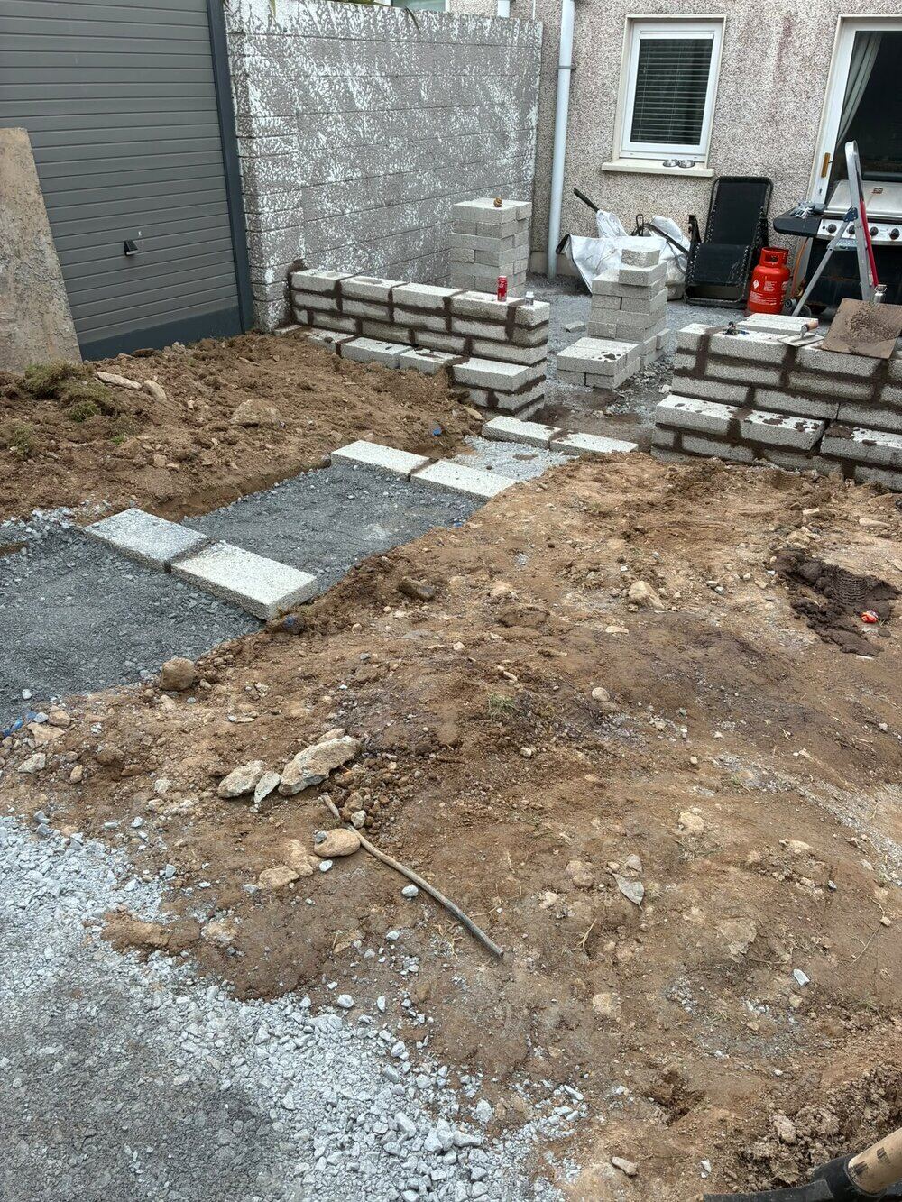 Retaining Wall Under Construction